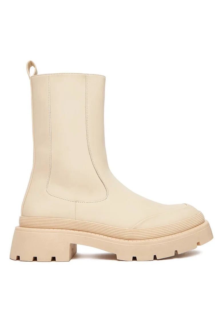 Botine femeie,  material textil, bej,