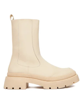 Botine femeie,  material textil, bej,