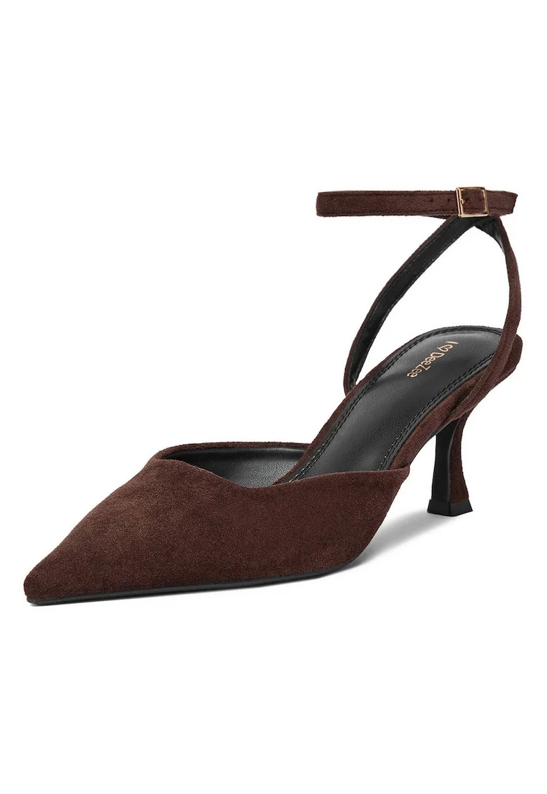 Pantofi dama,  textil, maro
