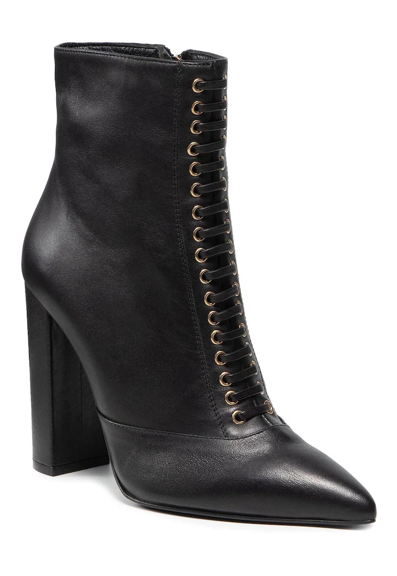 Botine de dama,  piele naturala, clasic, negru,