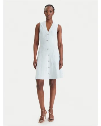 Rochie tricotata,  albastru deschis, 65% viscoza