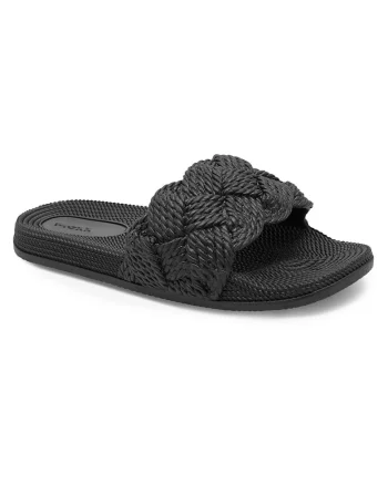 Papuci dama,  din sintetic, negru