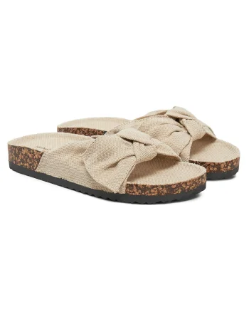 Papuci dama,  textil, bej, confortabil