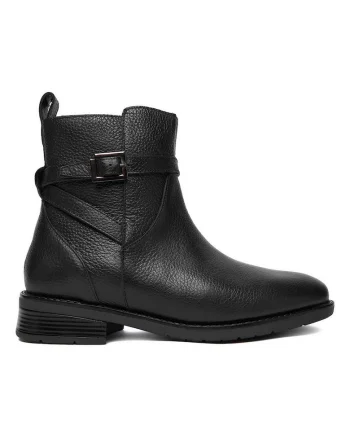Botine dama,  piele naturala, negru, fermoar, interior captusit,