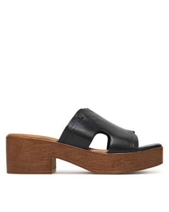 Papuci eleganti dama,  piele naturala, clasic, negru,