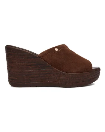 Papuci eleganti dama,  piele naturala, maro