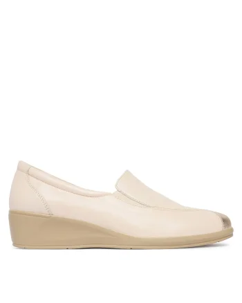 Mocasini dama,  piele naturala, bej