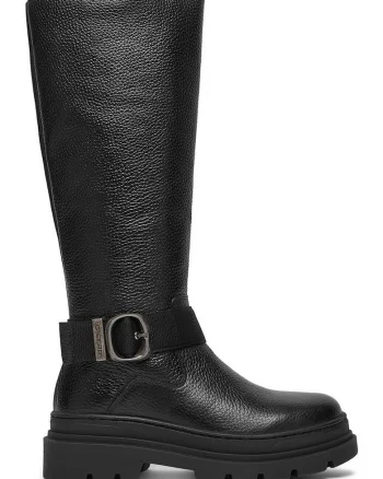 Cizme dama, G-Star Raw, piele naturala, negru, platforma, catarama decorativa