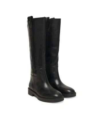 Cizme dama,  piele naturala, negru, tocul stabil tip bloc