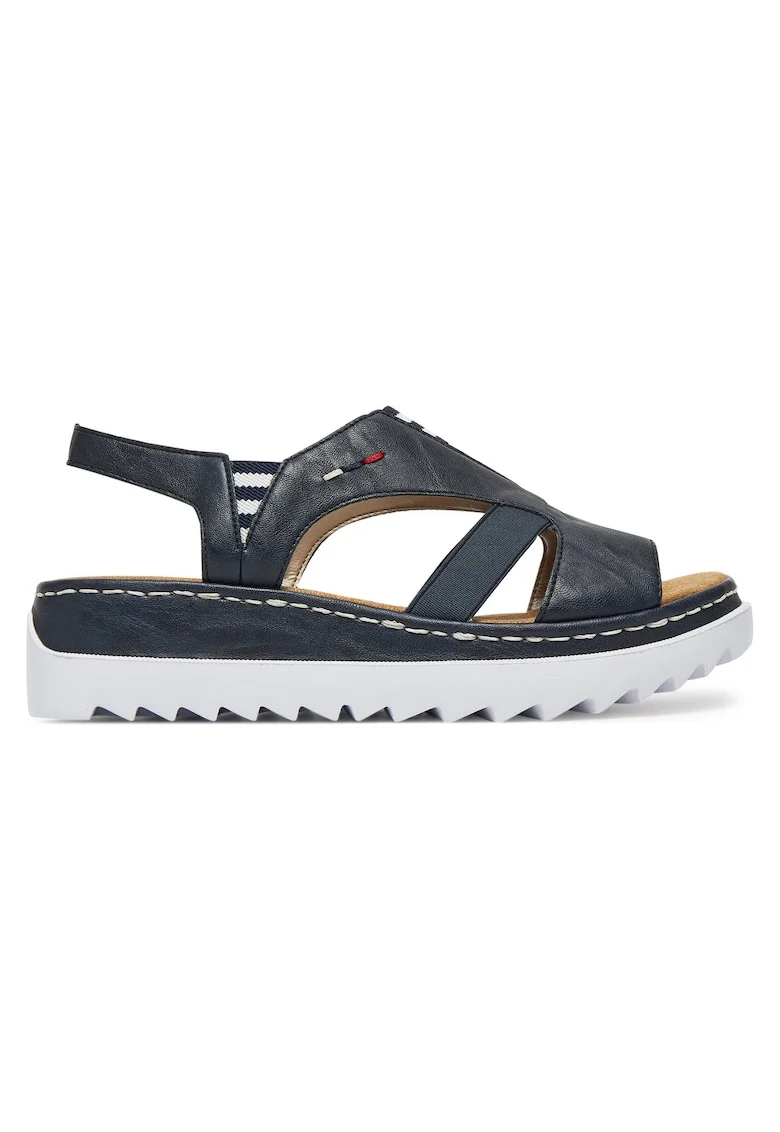 Sandale dama,  piele ecologica, confortabile, bleumarin