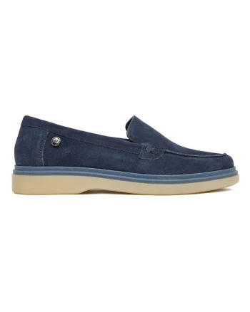 Mocasini dama,  piele naturala, albastru bleumarin