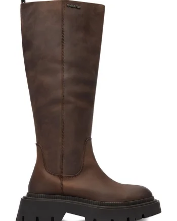 Cizme dama, G-Star Raw, piele naturala, maro, fermoar, design modern