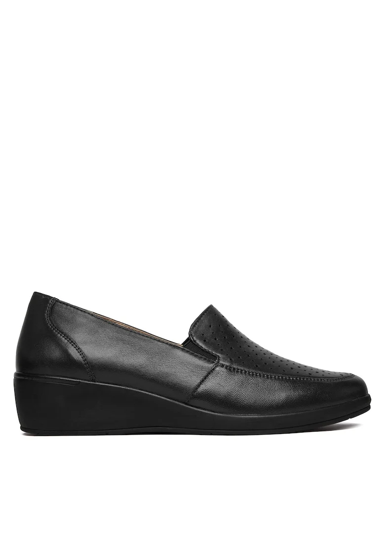 Mocasini dama,  piele naturala, bleumarin, cu platforma
