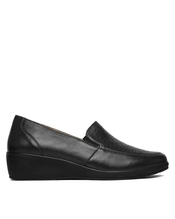 Mocasini dama,  piele naturala, bleumarin, cu platforma
