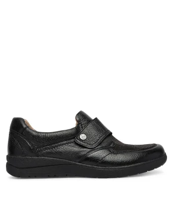 Pantofi dama,  piele naturala, negru, sistem inchidere Velcro