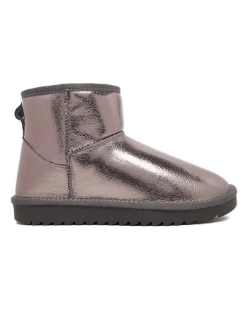 Cizme dama,  piele naturala, argintiu, interior izolat,