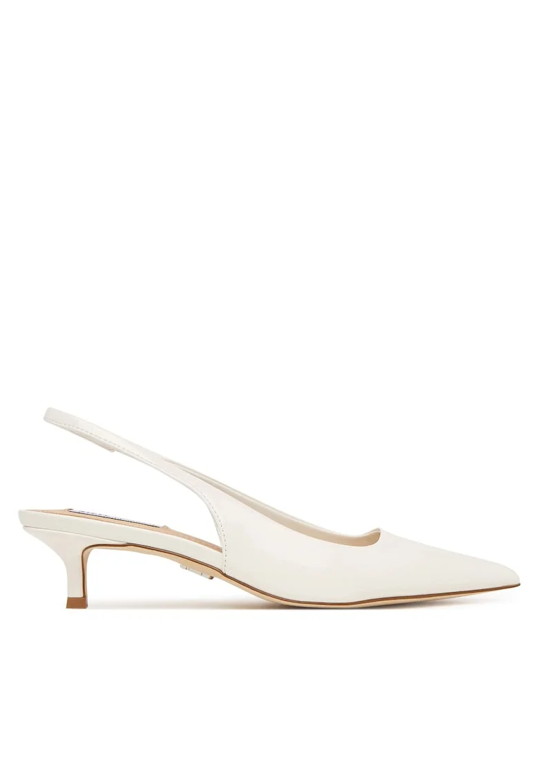 Pantofi dama,  toc stiletto, alb, piele ecologica