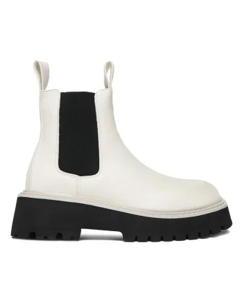 Botine femeie,  material textil, alb
