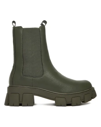 Botine dama,  material sintetic, verde