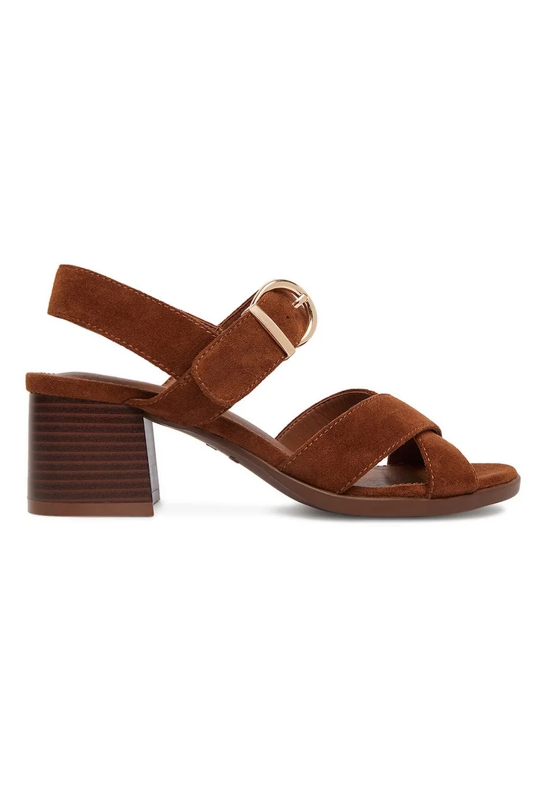 Sandale dama,  maro, clasic, textil