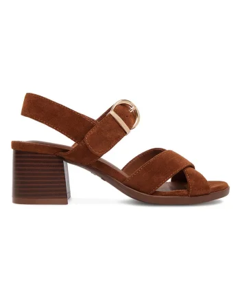 Sandale dama,  maro, clasic, textil