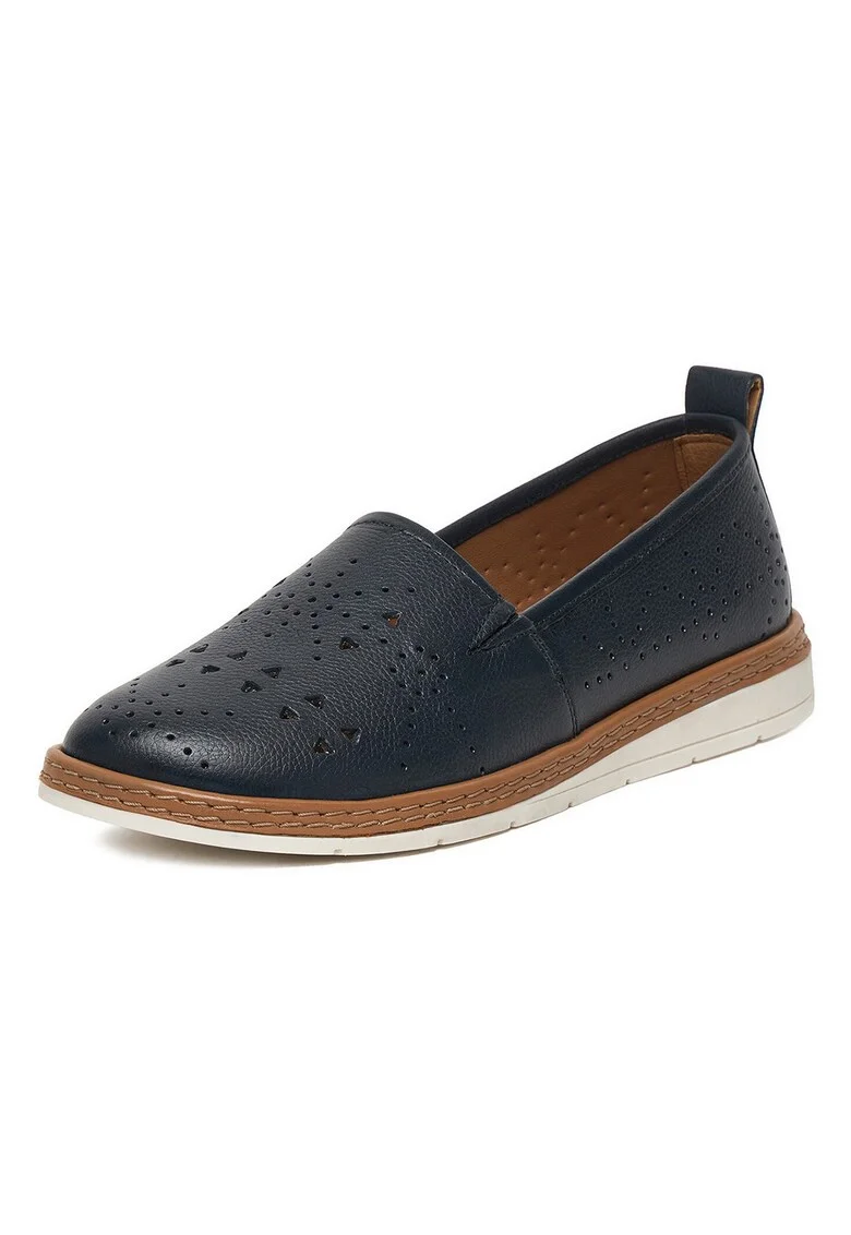 Pantofi dama,  piele naturala, bleumarin