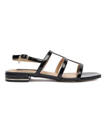 Sandale joase dama,  textil, negru