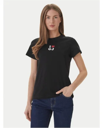 Tricou dama,  negru, bumbac/elastan