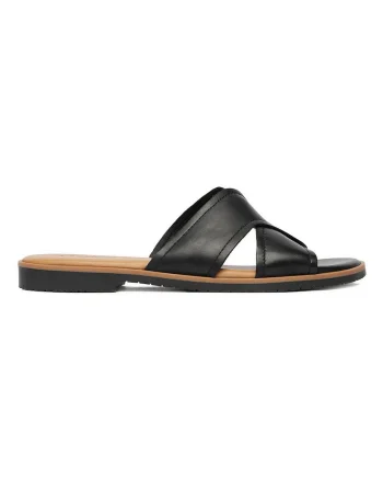 Papuci eleganti dama,  piele naturala, negru, confortabili