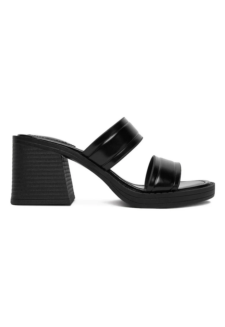 Sandale dama,  piele ecologica, negru, clasic
