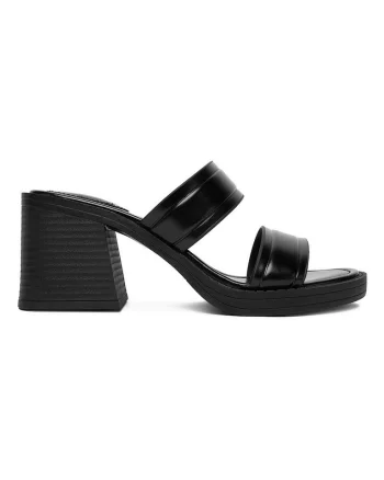 Sandale dama,  piele ecologica, negru, clasic