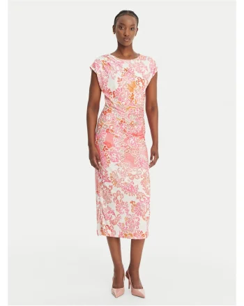 Rochie de cocktail,  poliester, roz, 96% poliester, 4% elastan