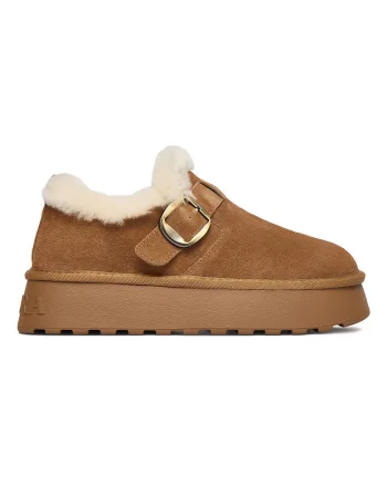 Cizme dama,  din piele naturala, flatform, maro