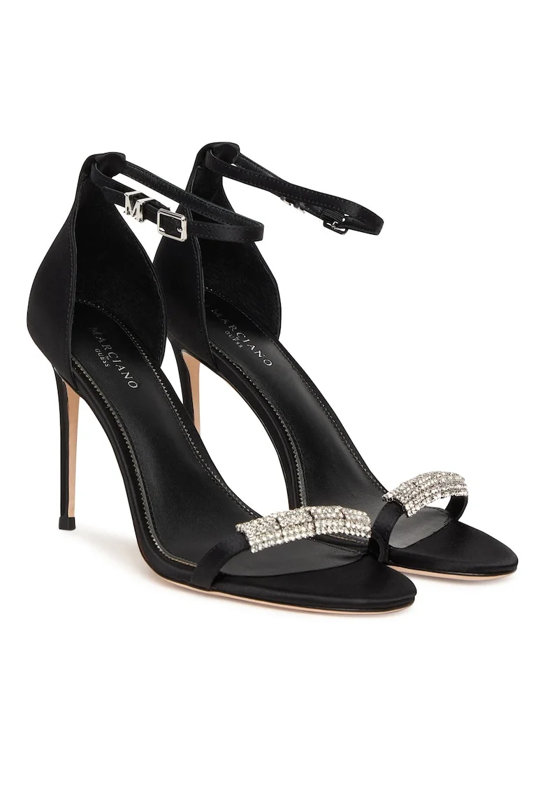 Sandale dama,  piele naturala, toc stiletto, negru
