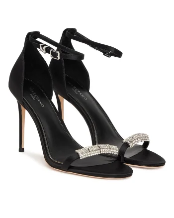 Sandale dama,  piele naturala, toc stiletto, negru