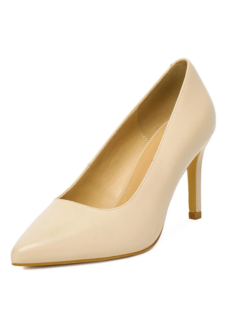 Pantofi dama,  piele naturala, bej