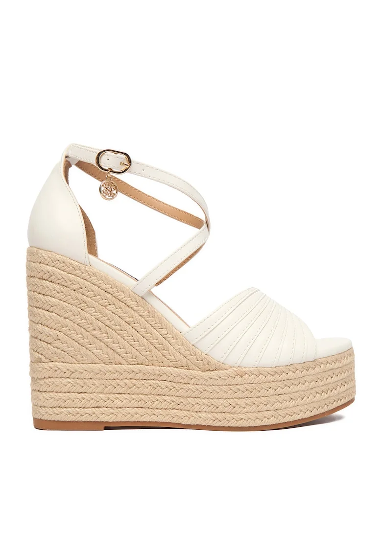 Sandale dama,  alb, textil