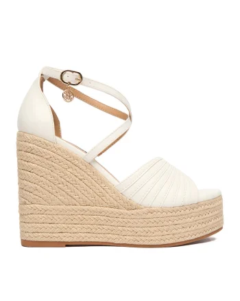 Sandale dama,  alb, textil