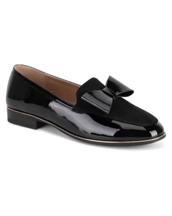 Mocasini dama,  negru, material sintetic