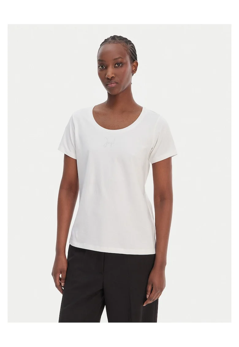 Tricou dama,  bumbac/elastan, alb