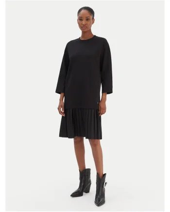 Rochie casual dama,  negru, 63% bumbac, 37% poliester