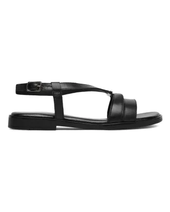 Sandale dama,  piele naturala, negru, curea reglabila