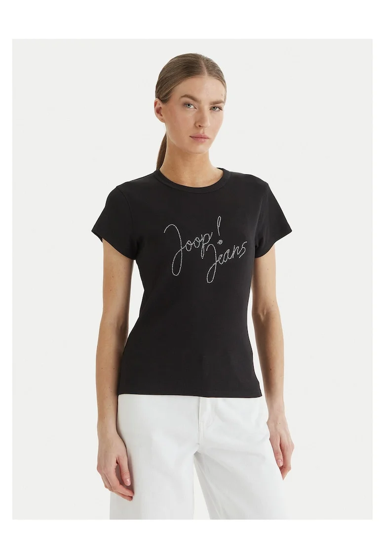 Tricou dama,  bumbac/elastan, negru