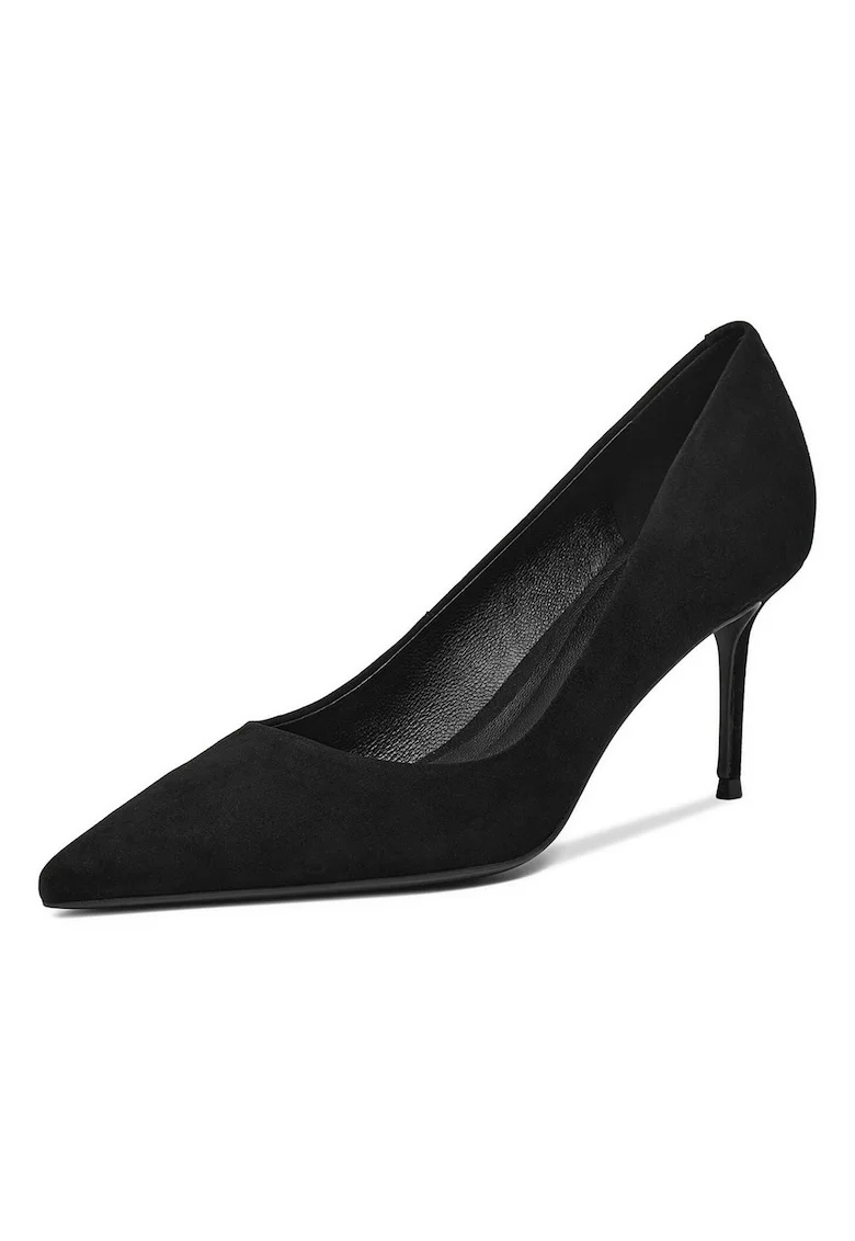 Pantofi dama,  stiletto, negru, piele naturala