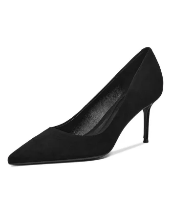 Pantofi dama,  stiletto, negru, piele naturala
