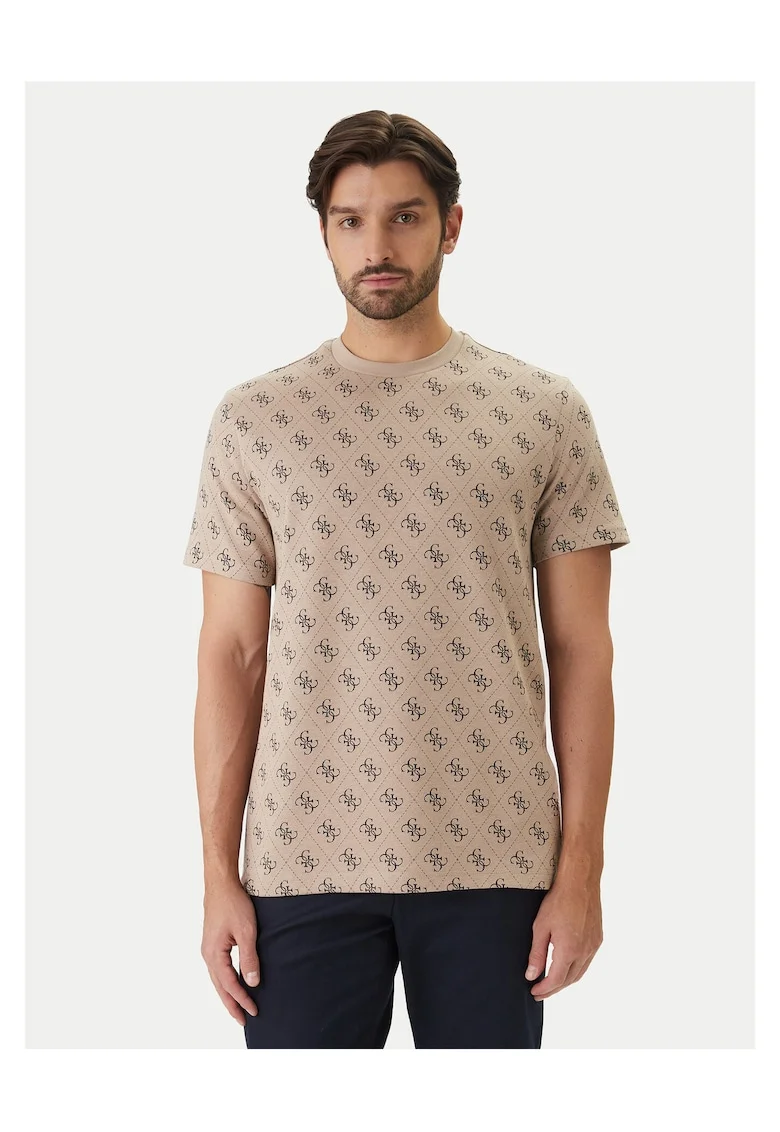Tricou barbati,  bej, bumbac si poliester
