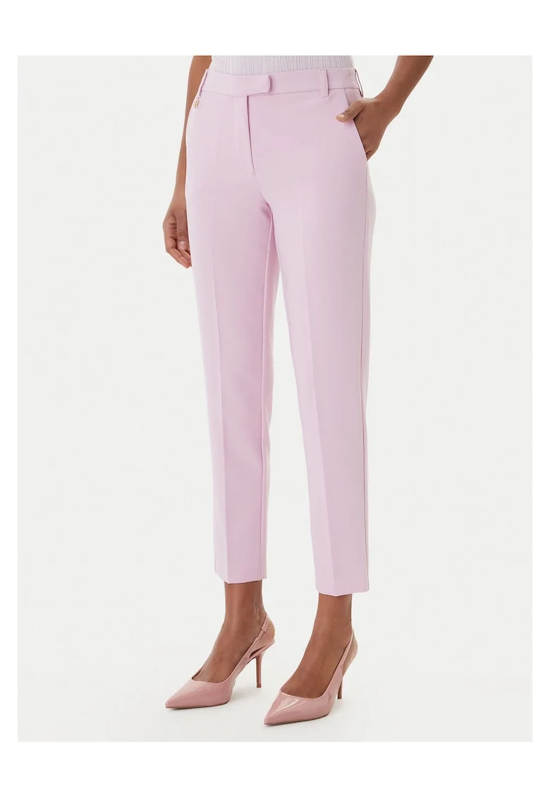 Pantaloni dama,  poliester, roz