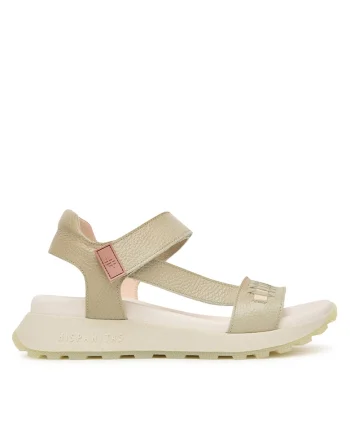 Sandale dama,  piele naturala, verde, sistem inchidere Velcro
