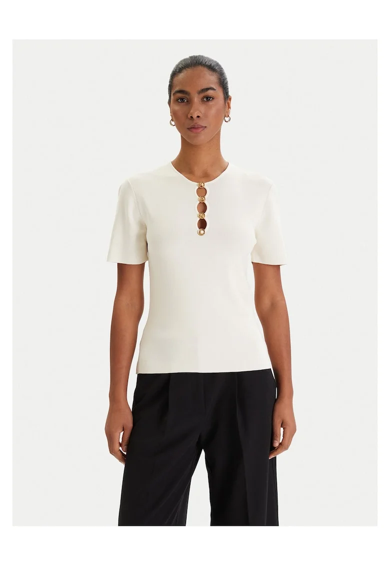 Bluza dama,  slim fit, ecru