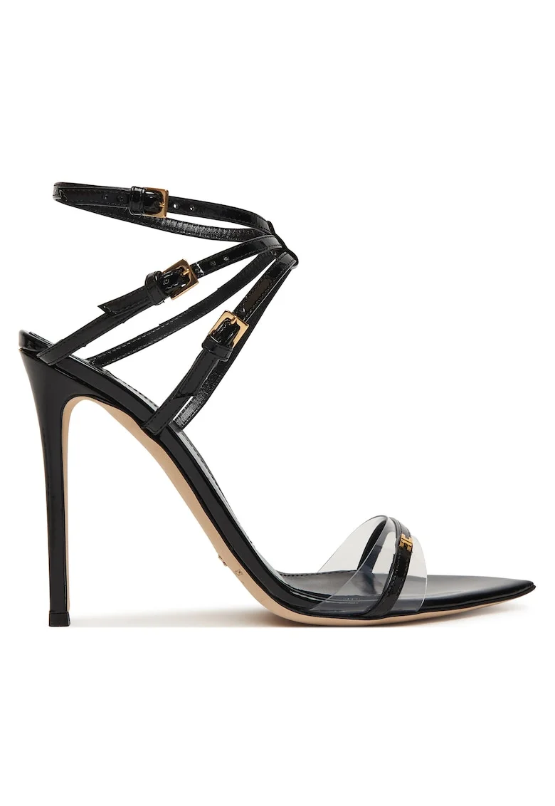 Sandale femei,  piele naturala, stiletto, negru
